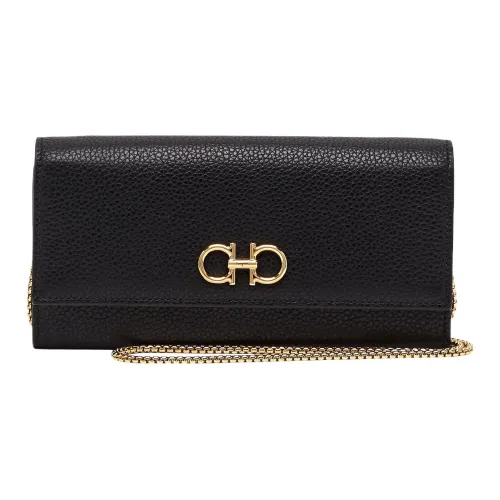 Ferragamo Hammered Телячья кожа Кошелек Стандартный Женский Черный