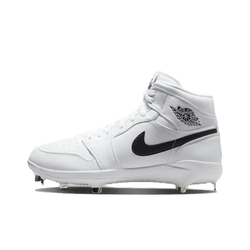 Jordan Air Jordan 1 Slip-resistant Abrasion-resistant Lightweight MID Training Shoes Men's Black White Джордан Эйр Джордан 1 Противоскользящие Устойчивые к износу Легкие Кроссовки для тренировок Мужские Черный Белый