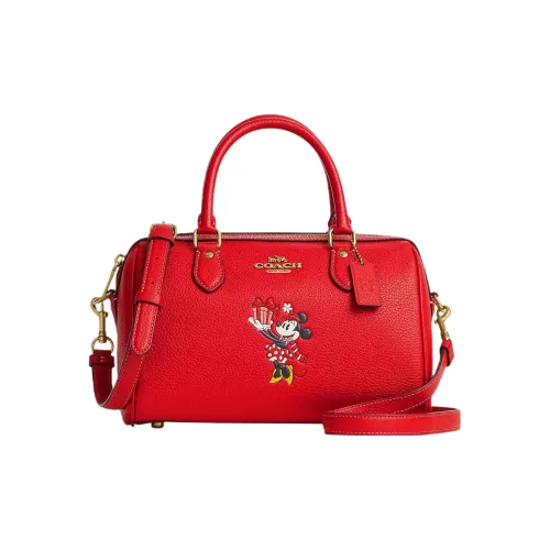 Coach Disney Collaboration Rowan Кожа Бостон Сумка Одно Плечо Ручная Сумка Сумка через плечо Средняя Женская