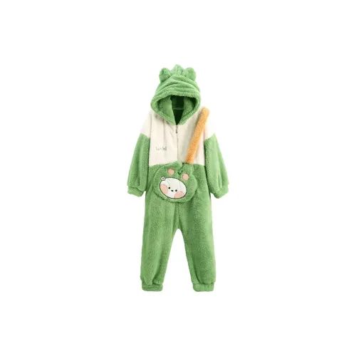 FENTENG x LINE FRIENDS Brown Bear Женские Комбинезоны для дома Зеленый Фиолетовый