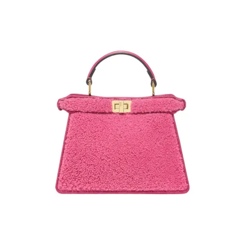 FENDI Peekaboo ISeeU Lambskin Lambskin Сумка через плечо Сумка Маленькая Женская Розовая