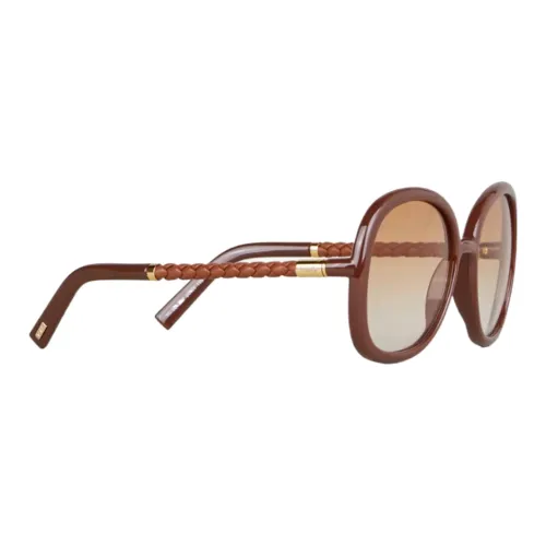 TOD'S Ацетат Кожа Металл Покрытый Нерегулярная форма Солнцезащитные очки Женские Коричневый