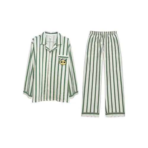 FINEI Зеленые полосы Женские Набор Женские Пижамные комплекты