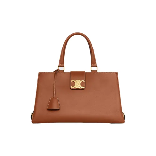 CELINE Мягкая сумка через плечо из коровьей кожи средний размер женская цвет рыжий коричневый