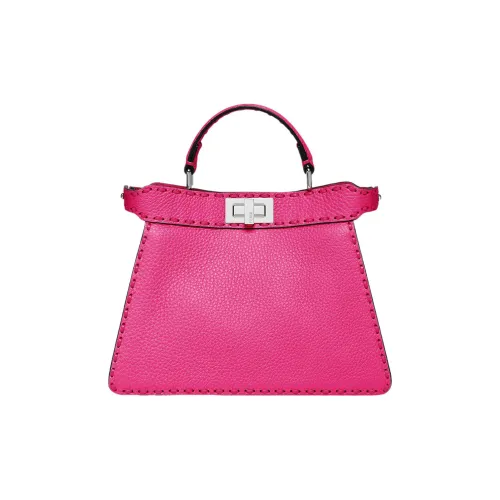 FENDI Peekaboo ISeeU Кожа Сумка через плечо Сумка Маленькая Женская Розовая