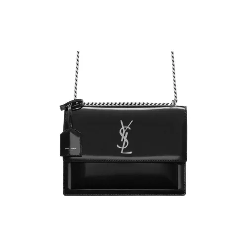 SAINT LAURENT Телячья кожа Сумка через плечо Сумка на плечо Женская Черная