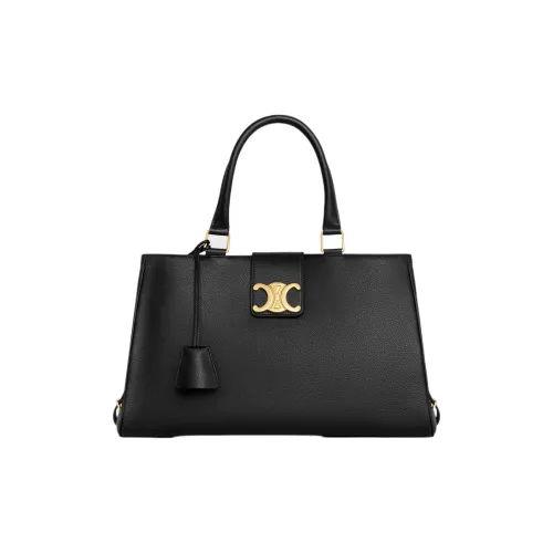 CELINE Soft Корова Кожа Сумка через плечо Сумка Средняя Женская Черная