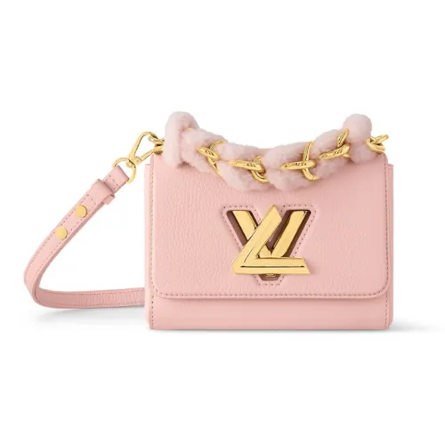 LOUIS VUITTON Twist Taurillon Кожа Сумка через плечо Сумка на плечо Женская Светло-розовая