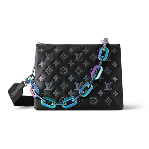 LOUIS VUITTON Coussin Овечья кожа Сумка через плечо Маленькая Женская Черная