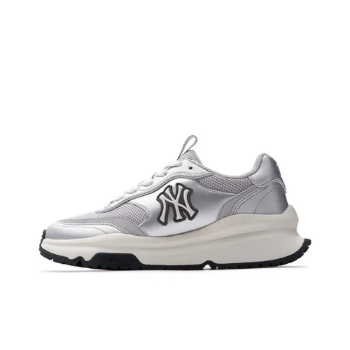 MLB Chunky Runner Износостойкий Дышащий Низкий Топ Повседневные Беговые кроссовки Унисекс Серебряный