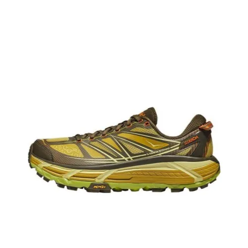 HOKA ONE ONE Mafate Speed 2 Беговые кроссовки Низкий верх Темно-оливковый/Золотой Желтый Унисекс