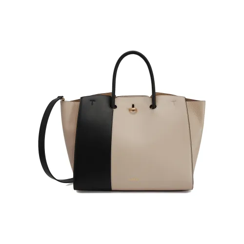 Furla Телячья кожа Тоут Сумка Сумка для покупок Сумка через плечо Сумка Большая Женская Черная Светлая Умбра