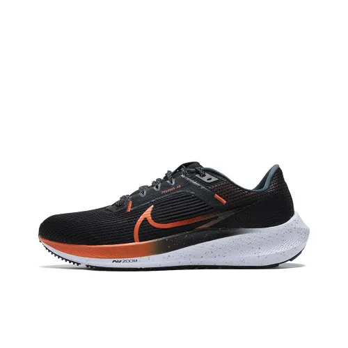 Nike Air Zoom Pegasus 40 Беговые кроссовки Низкий топ Черный Оранжевый Мужской