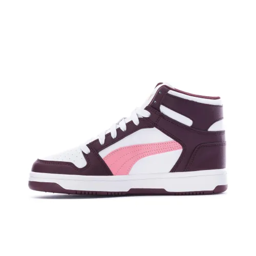 PUMA Rebound Layup High Топ Скейтборд Кроссовки Женские Бордовый Белый