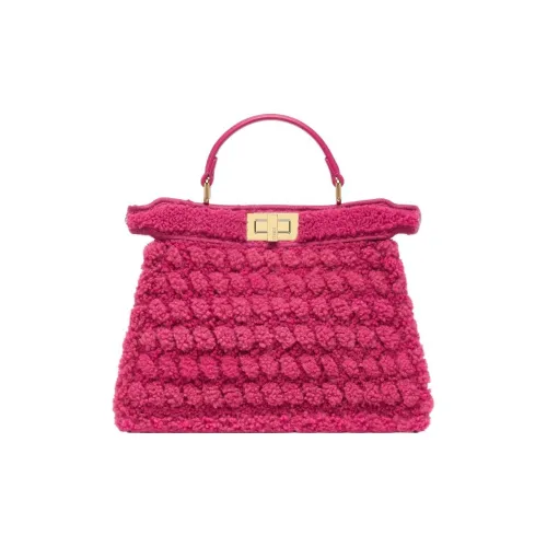 FENDI Peekaboo ISeeU Овчина Сумка через плечо Сумка Маленькая Женская Розовая