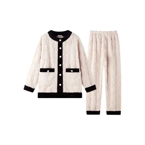 MEITENG R23237 Женские Сливочный Женские Пижамные комплекты