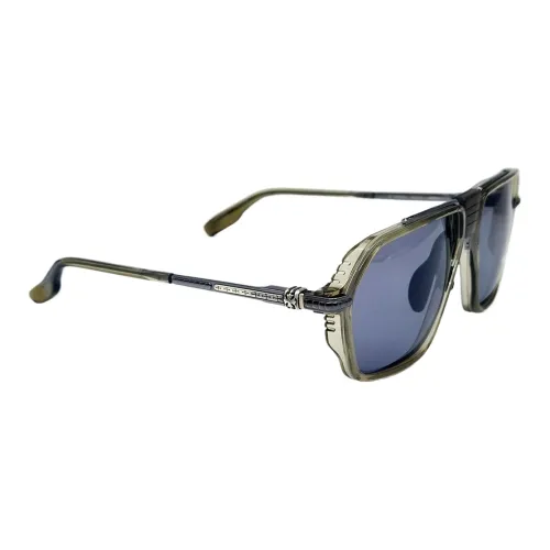 Chrome Hearts Пластина And Металл Серебряный Авиатор Солнцезащитные очки Мужской Зеленый