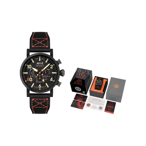 AVI 8 Кварцевый механизм Мужские часы 43mm*43mm*14,8mm Черный