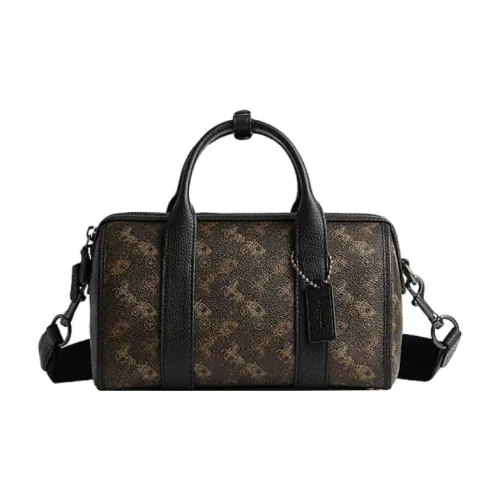 COACH Gotham ПВХ с коровьей кожей Бостон Сумка через плечо Сумка через плечо Сумка для путешествий Средняя Унисекс Шоколад