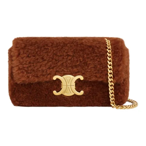 CELINE Шерсть Сумка через плечо Стандартная Женская Лиса Красная