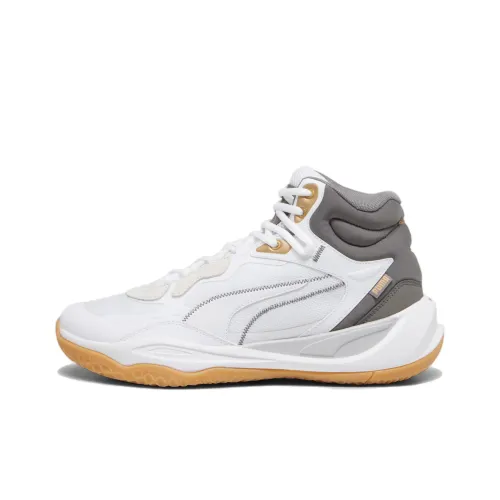 PUMA Playmaker Баскетбольные кроссовки MID Топ Белый Серый Мужской