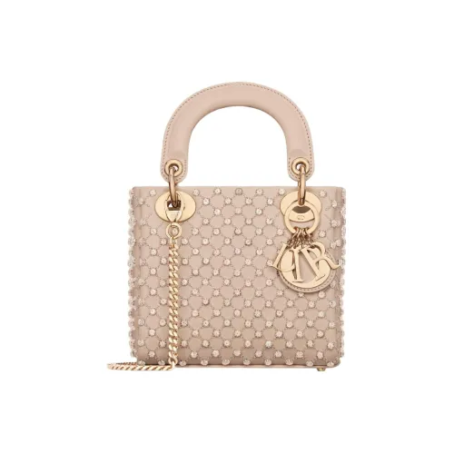 DIOR Lady Dior Sheepskin Сумка через плечо Сумка Mini Женская Карамельный Бежевый