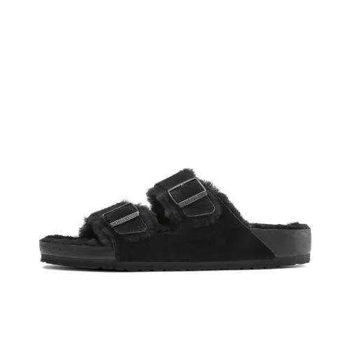 Birkenstock Arizona Shearling Массаж Антибактериальный Быстросохнущий Слипоны Унисекс Черный Стандартный