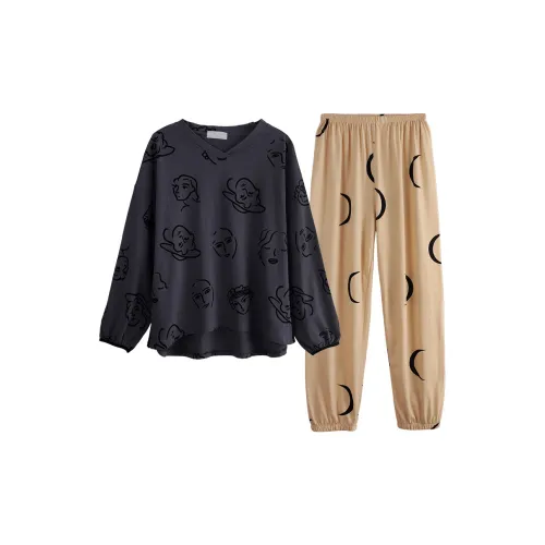Chun Xi CX 19551 Портретный принт Женские Пижамные комплекты