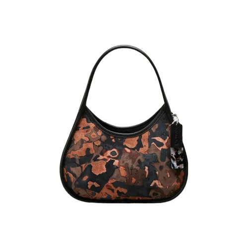 Coachtopia Ergo Кожа Плечевая сумка Сумка Сумка через плечо Средняя Женская Терракотовая с Кленовым листом Многоцветная