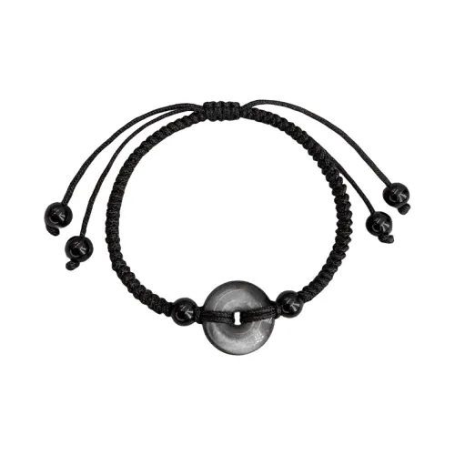 MAGICPOLE Серебряный SHEEN Обсидиан Ткань Шнурки для браслетов Мужской Черный