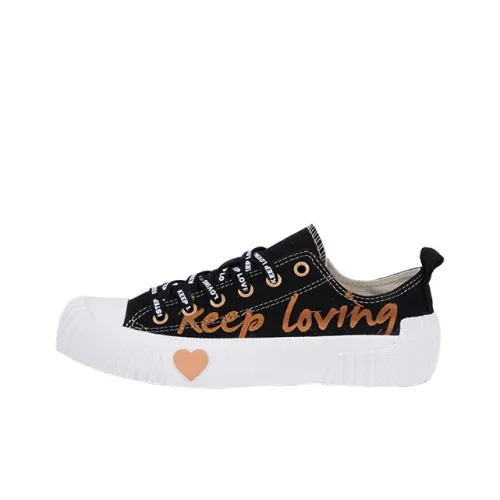 ISTEP Low-Top Canvas Shoes Black Women's
