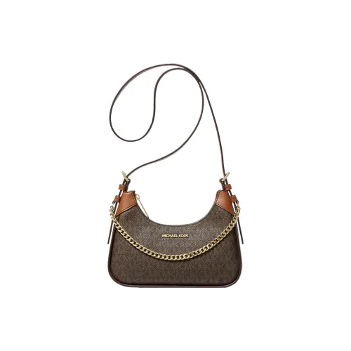 MICHAEL KORS Wilma Покрытие Холст Кросс-Боди Сумка Маленькая Женская Коричневая