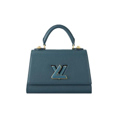 LOUIS VUITTON Twist Taurillon Кожа Плечо Сумка через плечо Сумка Маленькая Женская Темно-синяя