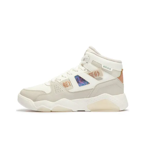 361° Термический Slip-resistant и устойчивый к истиранию Высокий топ Скейтборд Кроссовки Женские Перо Белый Овсяное молоко