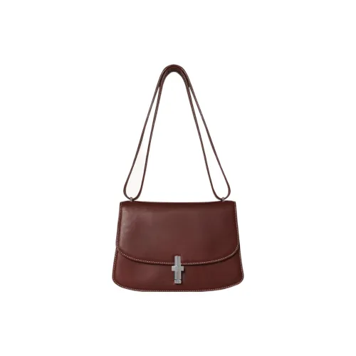 THE ROW Sofia 8,75 Smooth Calfskin Crossbody Bag Shoulder Bag Women's Cherry Wood Tone THE ROW Sofia 8,75 Гладкая Телячья Кожа Сумка через плечо Сумка на плечо Женская Вишня Древесный тон