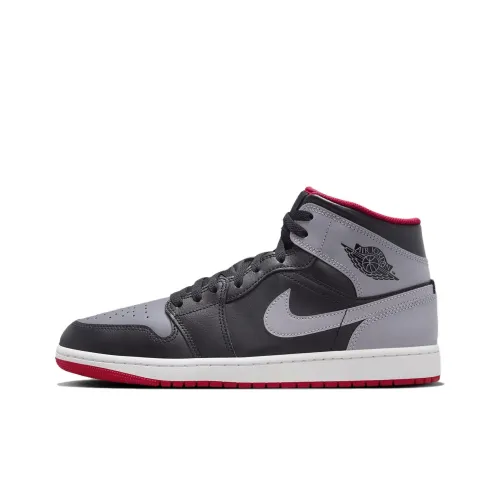 Jordan Air Jordan 1 Shadow Fire Red MID Топ Винтажные баскетбольные кроссовки Мужской Серый Черный