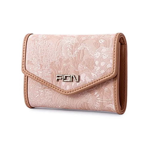 FION Ткань с коровьей кожей Кошелек Маленький Женский Розовый