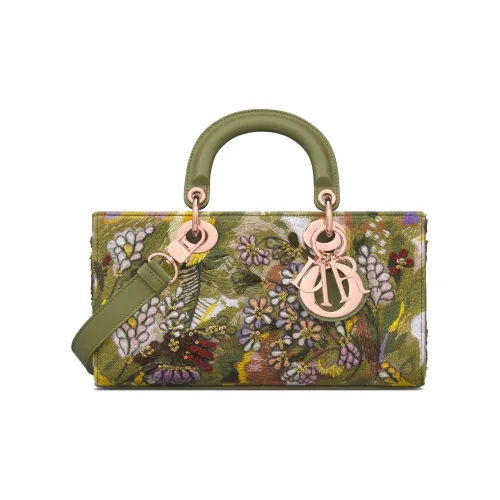 DIOR LADY D Joy Embroidery Сумка Lady Dior Сумка через плечо Сумка среднего размера Женская Зеленая Многоцветная