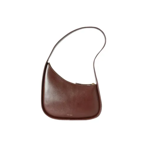 THE ROW Half Moon Smooth Calfskin Handbag Crossbody Bag Women's Cherry Wood Tone