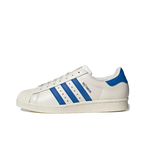 Adidas Originals Superstar 80s Скейтборд Кроссовки Унисекс Бежевый Синий