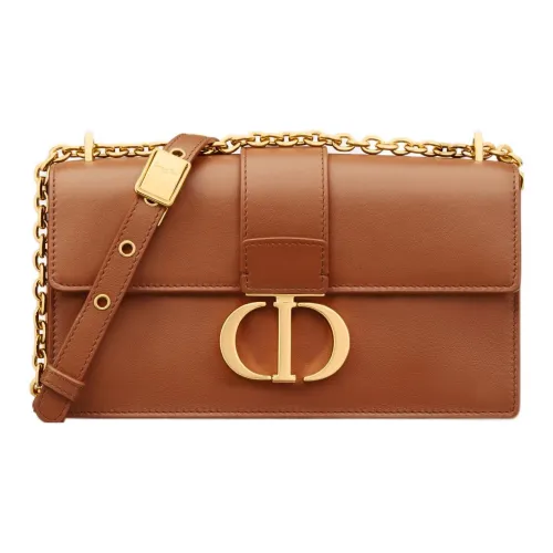DIOR 30 Montaigne East West Коровья кожа Сумка через плечо Женская Золотисто-коричневая