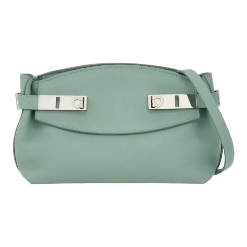 FERRAGAMO Телячья кожа Вечерняя сумка Сумка через плечо Маленькая Женская Зеленая