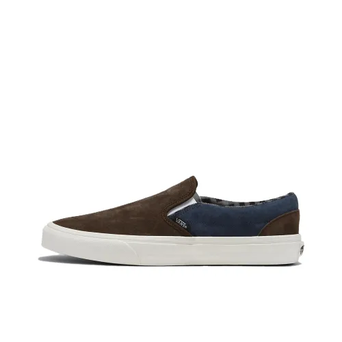 Vans CLASSIC Slip-On Low Top Скейтборд Кроссовки Унисекс Коричневый Синий