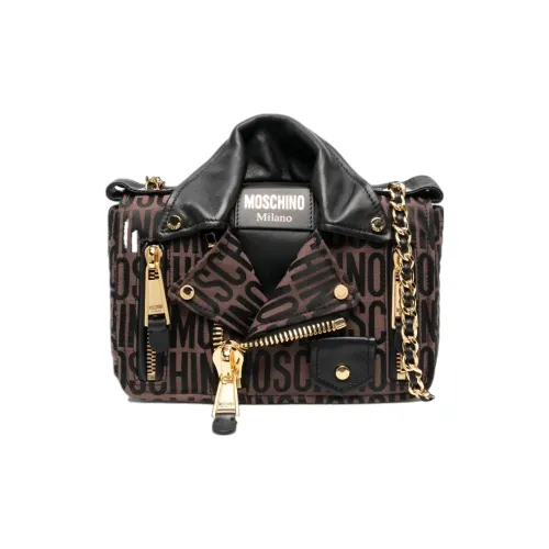 MOSCHINO Полиэстер и Хлопок Сумка через плечо Женская Черная Коричневая