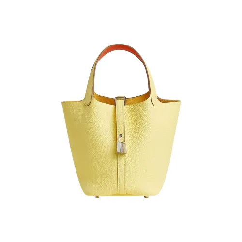 HERMES Picotin Lock Сумка из кожи Taurillon Clemence корзина-сумка ведрообразная сумка сумка 18 женская желтая