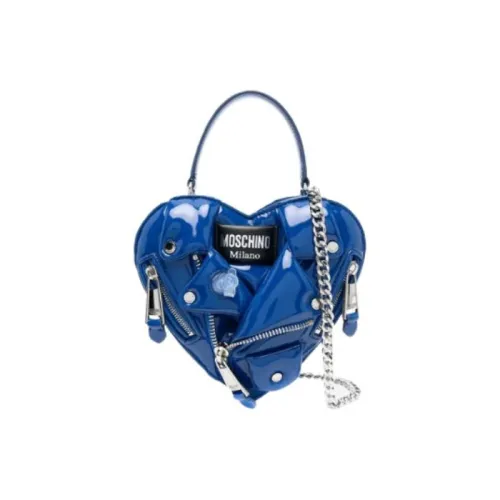 MOSCHINO Полиуретан Байкер Сумка Портативная Сумка через плечо Женская Сумка на плечо Королевский синий