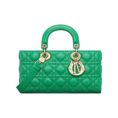 DIOR LADY D Joy Lambskin Lady Dior Crossbody Bag Medium Women's Tundra Green