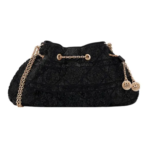 DIOR Хлопок Ведрообразная Сумка Плечевая Сумка Женская Черная