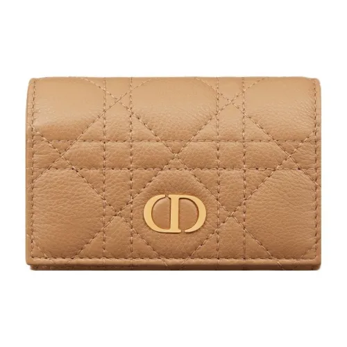 DIOR Caro Soft Calfskin Wallet Small Women's Brown