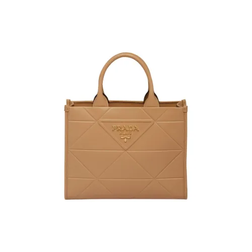 PRADA Symbole Кожа Тоут Сумка Сумка для покупок Сумка Маленькая Женская Карамель